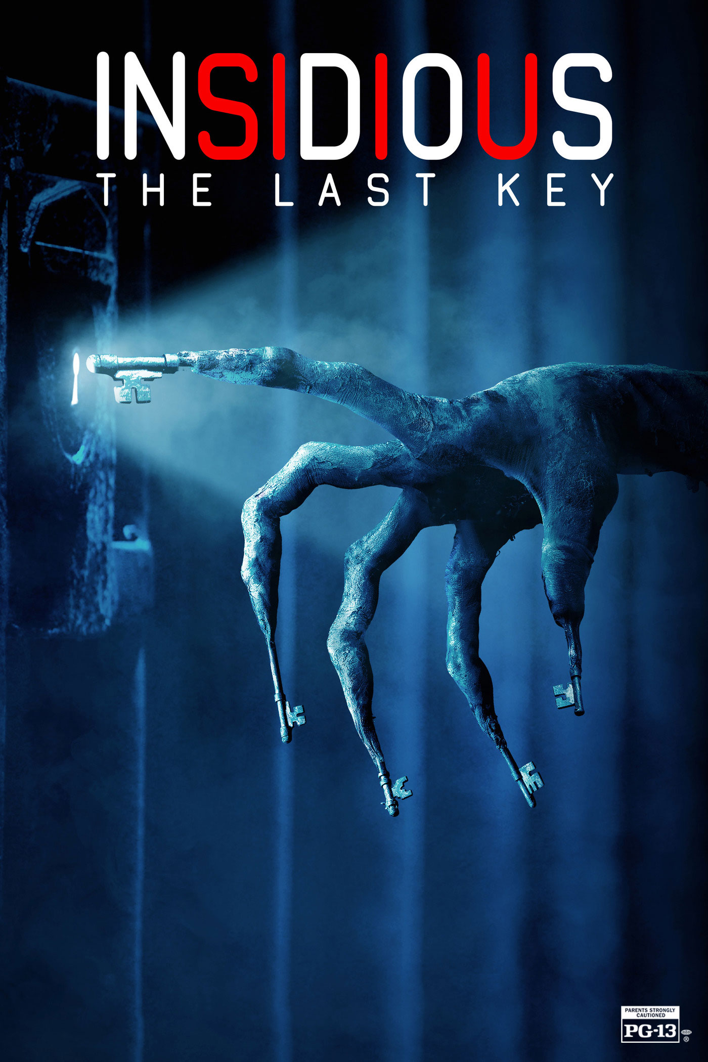 Official Insidious: The Last Key poster showing KeyFace looming over the title.