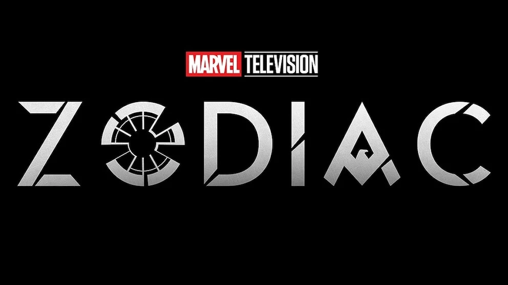 Official Marvel Television Zodiac title artwork, with silver lettering and Marvel Television branding on black.