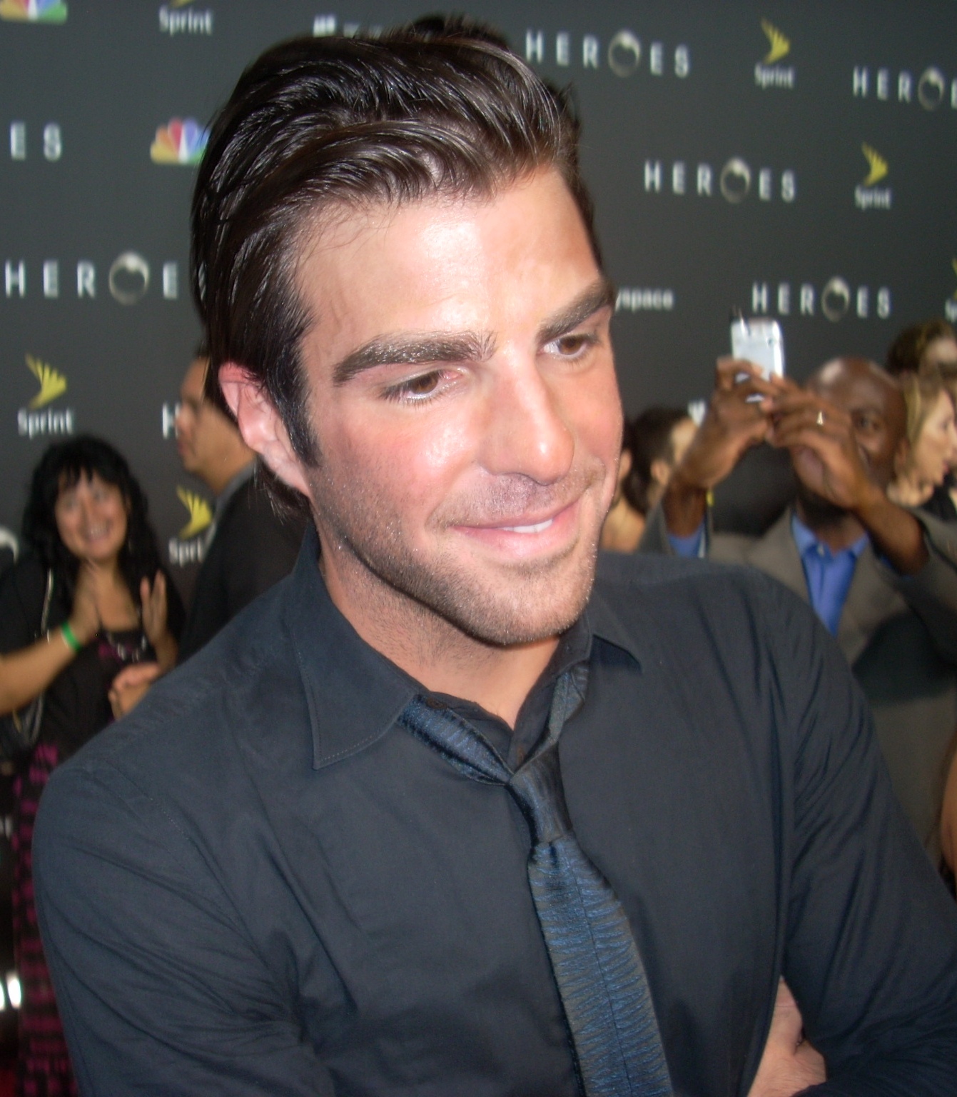 Zachary Quinto at the Heroes Season Three premiere party in Los Angeles in 2008
